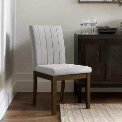 Kirklands Home Everly Upholstered Dining Chairs, Set of 2 Gray New