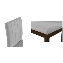 Kirklands Home Everly Upholstered Dining Chairs, Set of 2 Gray New