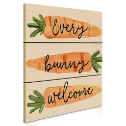 Easter Decorations>Kirklands Home Every Bunny Welcome Carrot Wood Wall Plaque Orange