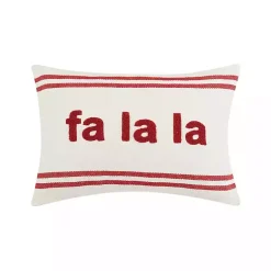 Pillows>Kirklands Home Fa La La Double Stripe Christmas Lumbar Pillow