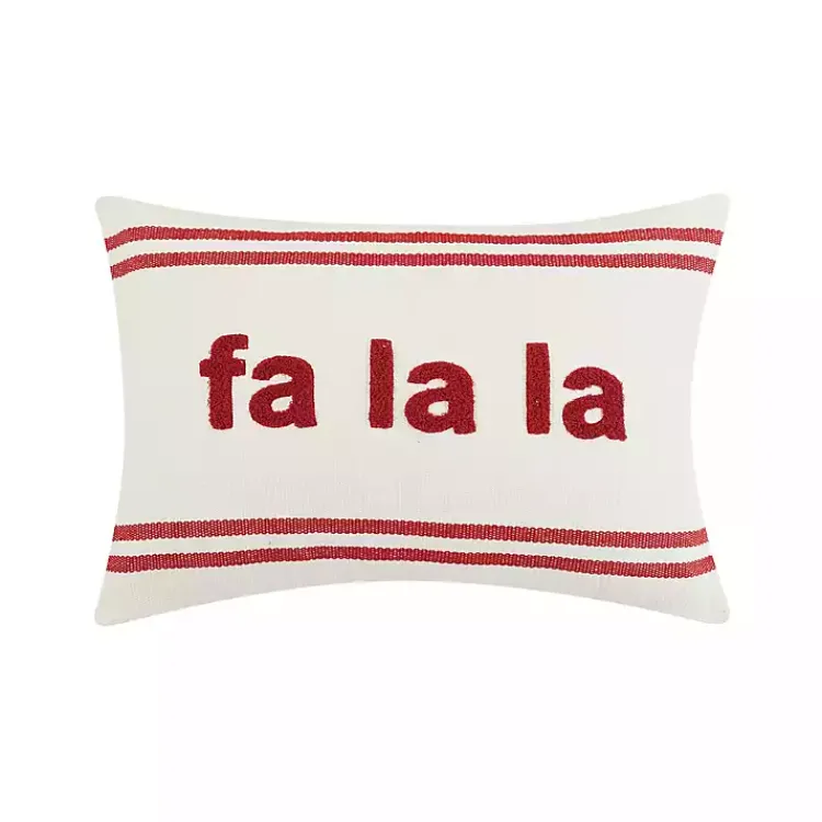 Pillows>Kirklands Home Fa La La Double Stripe Christmas Lumbar Pillow