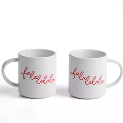 Kirklands Home Fa La La Mugs, Set of 2 Clearance