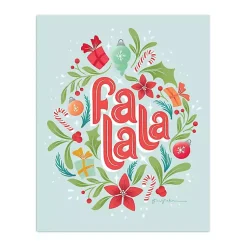 Christmas Art & Wall Decor>Kirklands Home Fa La La Wreath Canvas Art Print