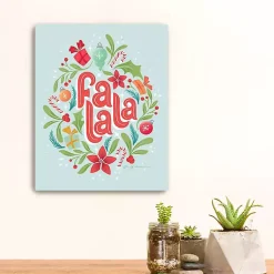 Christmas Art & Wall Decor>Kirklands Home Fa La La Wreath Canvas Art Print