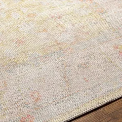 Kirklands Home Faded Botanical Washable Area Rug, 5x7 New