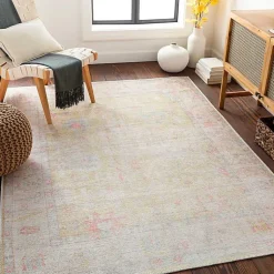 Kirklands Home Faded Botanical Washable Area Rug, 6x9 Clearance
