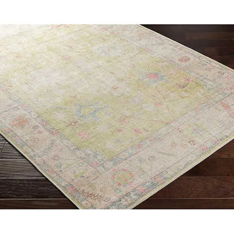 Kirklands Home Faded Botanical Washable Area Rug, 6x9 Clearance