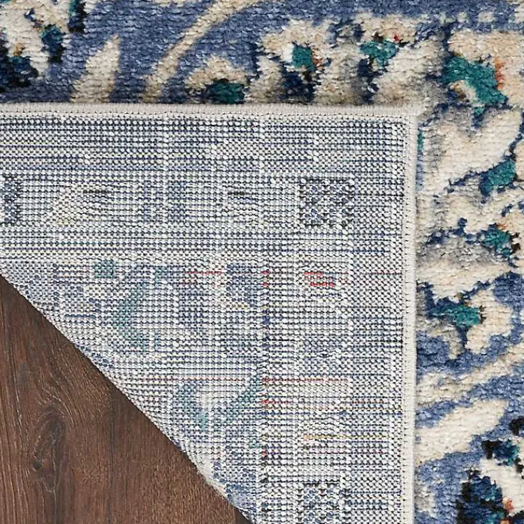 Kirklands Home Faded Gray & Blue Floral Medallion Area Rug, 5x7 Online