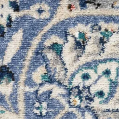 Kirklands Home Faded Gray & Blue Floral Medallion Area Rug, 5x7 Online