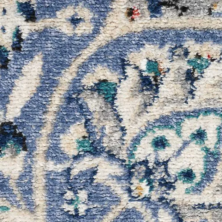 Kirklands Home Faded Gray & Blue Floral Medallion Area Rug, 5x7 Online