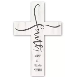 Kirklands Home Faith Makes All Things Possible Cross Wall Plaque New