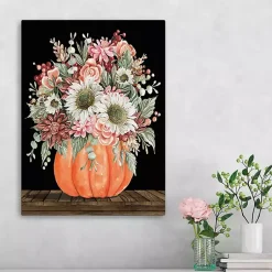 Fall>Kirklands Home Fall Bouquet & Pumpkin Canvas Art Print, 18x24 in.
