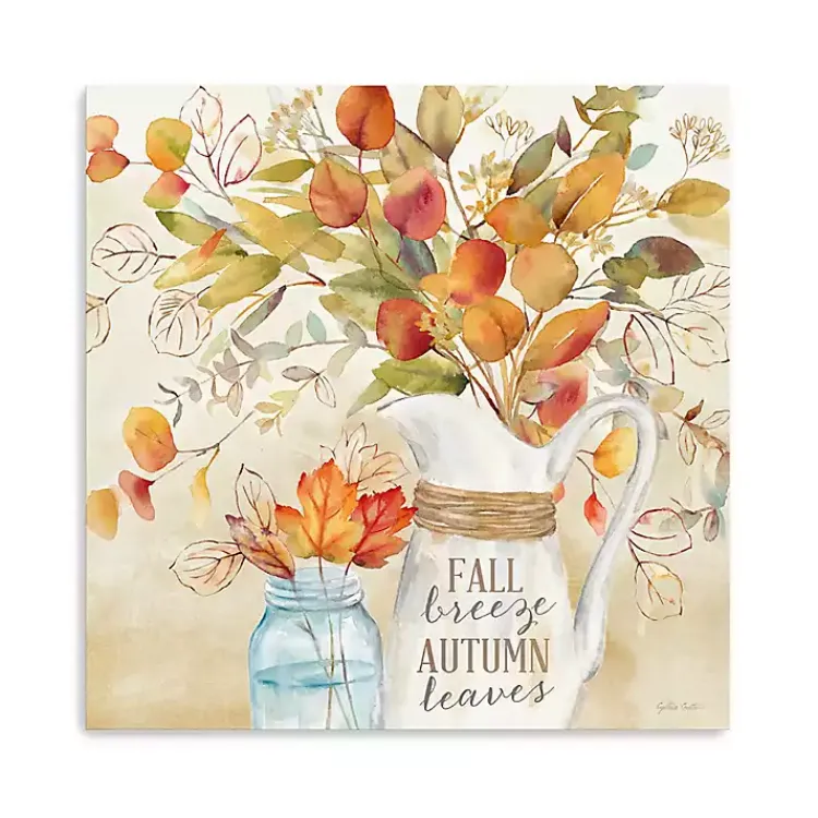 Fall>Kirklands Home Fall Breeze Autumn Leaves Canvas Print, 20x20 in.
