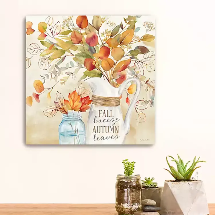 Fall>Kirklands Home Fall Breeze Autumn Leaves Canvas Print, 20x20 in.