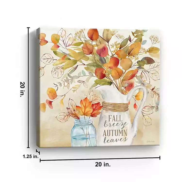 Fall>Kirklands Home Fall Breeze Autumn Leaves Canvas Print, 20x20 in.
