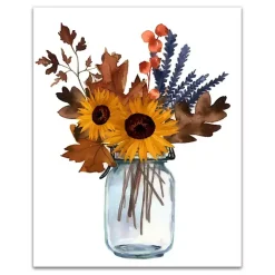 Fall>Kirklands Home Fall Floral in Mason Jar Canvas Art Print