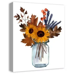 Fall>Kirklands Home Fall Floral in Mason Jar Canvas Art Print