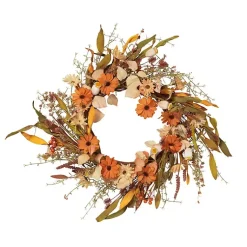 Wreaths>Kirklands Home Fall Flowers and Foliage Spiral Wreath, 22 in.