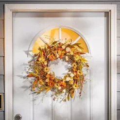 Wreaths>Kirklands Home Fall Flowers and Foliage Spiral Wreath, 22 in.