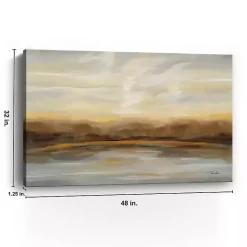 Kirklands Home Fall Lake Sunset Canvas Art Print, 48x32 in. Clearance