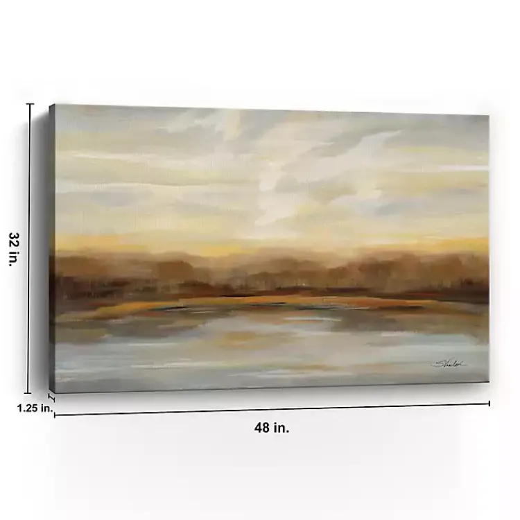 Kirklands Home Fall Lake Sunset Canvas Art Print, 48x32 in. Clearance