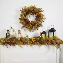 Fall>Kirklands Home Fall Leaves and Berries Garland, 5 ft.