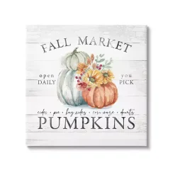 Fall>Kirklands Home Fall Market Pumpkins Canvas Wall Plaque