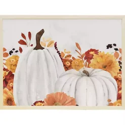 Fall>Kirklands Home Fall Pumpkins and Flowers Framed Wall Plaque