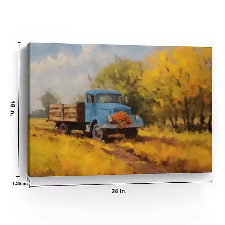 Fall>Kirklands Home Fall Truck in Field Canvas Art Print, 24x18 in.