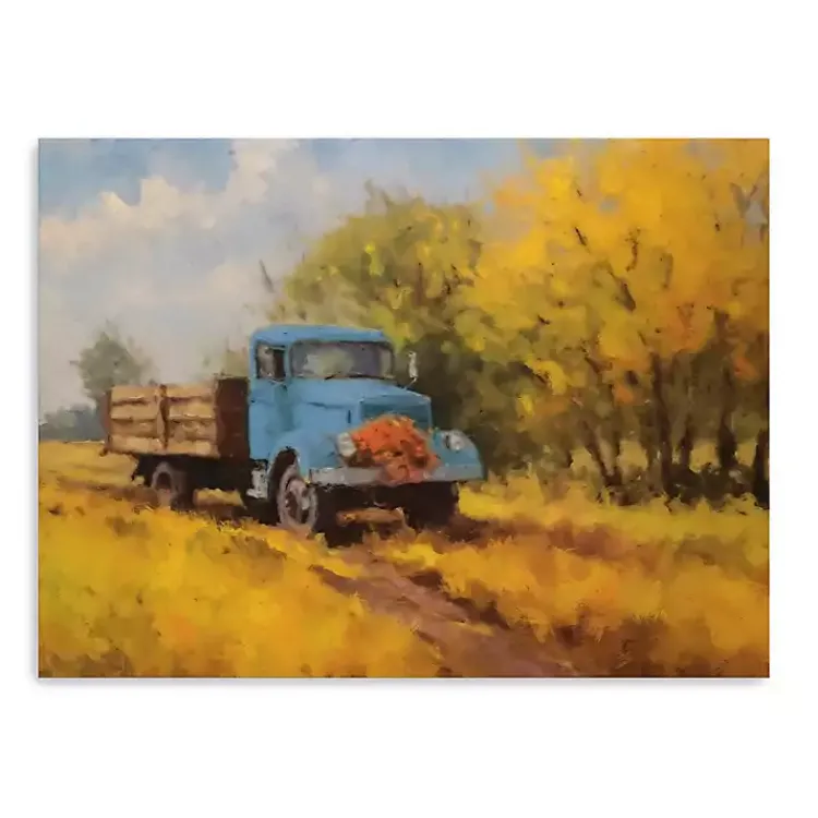 Fall>Kirklands Home Fall Truck in Field Canvas Art Print, 32x24 in.