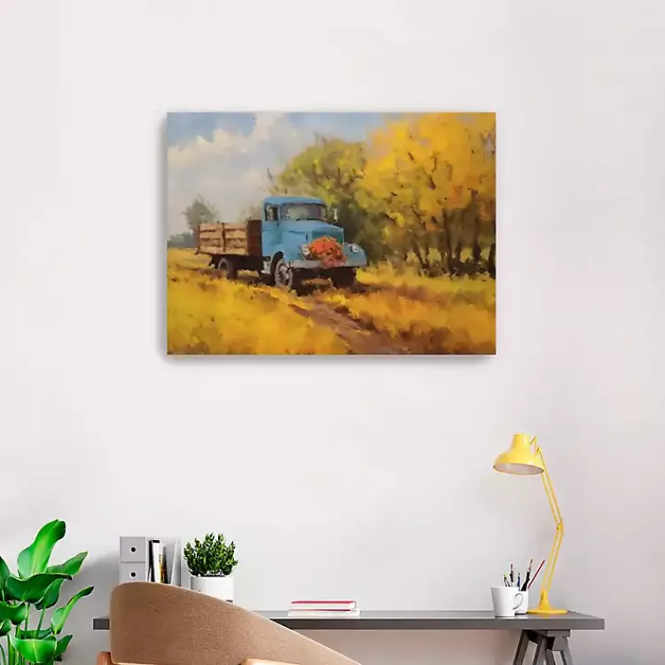 Fall>Kirklands Home Fall Truck in Field Canvas Art Print, 32x24 in.