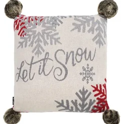 Christmas Pillows>Kirklands Home Fallen Snow Pillow Gray