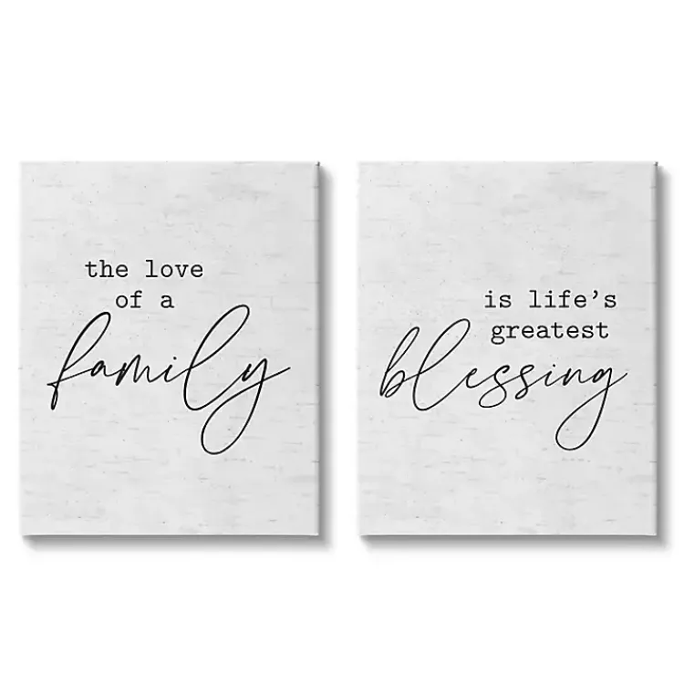 Kirklands Home Family Is Life's Blessing Canvas Prints, Set of 2 White Hot