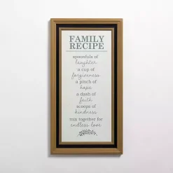 Kirklands Home Family Recipe Framed Wall Plaque Discount