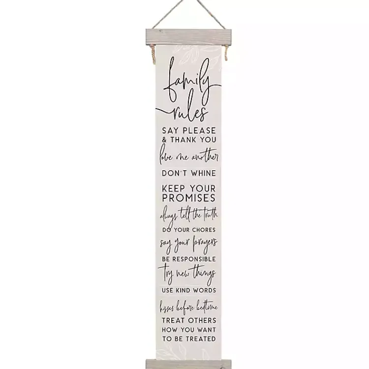 Kirklands Home Family Rules Hanging Wall Plaque