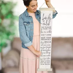 Kirklands Home Family Rules Hanging Wall Plaque