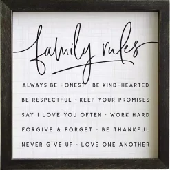 Kirklands Home Family Rules Wall Plaque Clearance