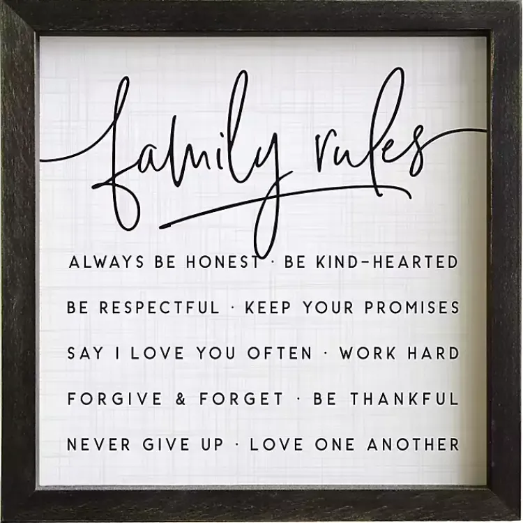 Kirklands Home Family Rules Wall Plaque Clearance