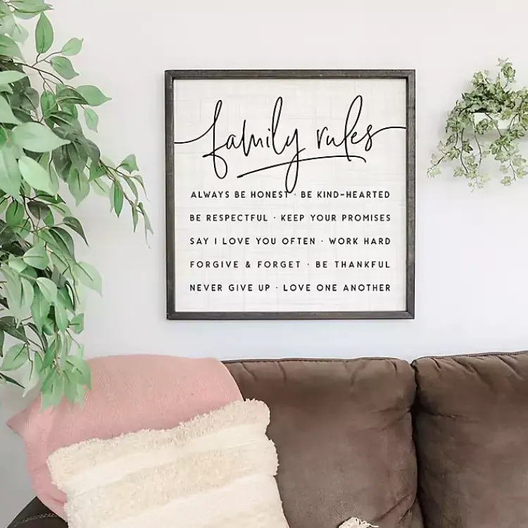 Kirklands Home Family Rules Wall Plaque Clearance