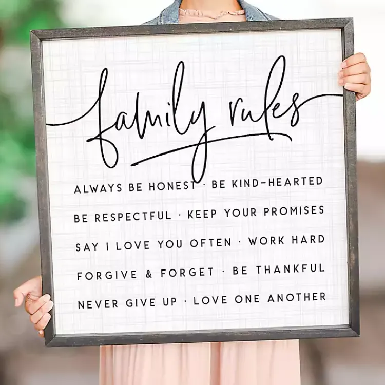 Kirklands Home Family Rules Wall Plaque Clearance
