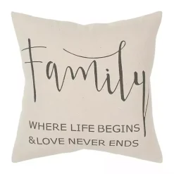 Pillows>Kirklands Home Family Where Love Never Ends Pillow