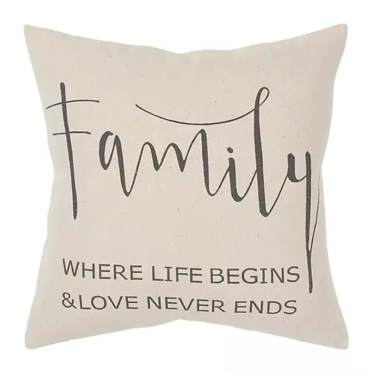 Pillows>Kirklands Home Family Where Love Never Ends Pillow