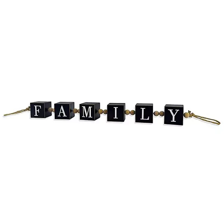 Decorative Accents>Kirklands Home Family Wood Beaded Word Block