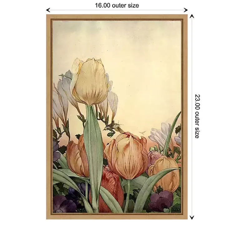 Kirklands Home Fantasy Garden Tulip Framed Canvas Art Print Clearance