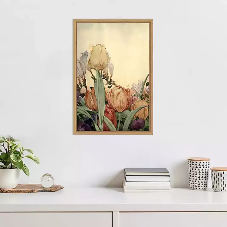 Kirklands Home Fantasy Garden Tulip Framed Canvas Art Print Clearance