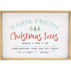 Christmas Art & Wall Decor>Kirklands Home Farm Fresh Christmas Trees Wood Framed Wall Plaque
