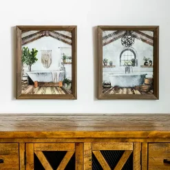 Kirklands Home Farmhouse Bathroom Framed Art Prints, Set of 2 Hot