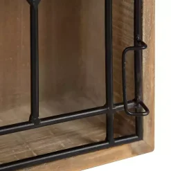 Kirklands Home Farmhouse Chic Rustic Wood & Iron Wall Cabinet Outlet