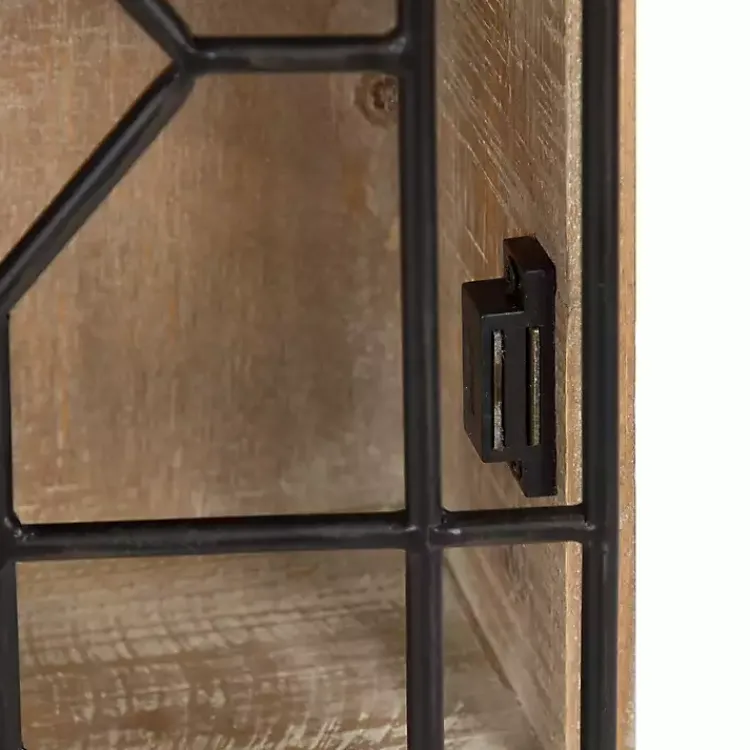 Kirklands Home Farmhouse Chic Rustic Wood & Iron Wall Cabinet Outlet