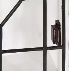 Kirklands Home Farmhouse Chic White Wood & Iron Wall Cabinet Clearance
